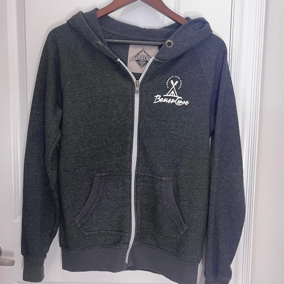 Beaver Canoe Roots Dark Grey Zip-Up Hoodie - Picture 2 of 6